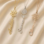 Birthflower Name Necklace