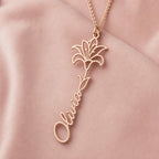Birthflower Name Necklace