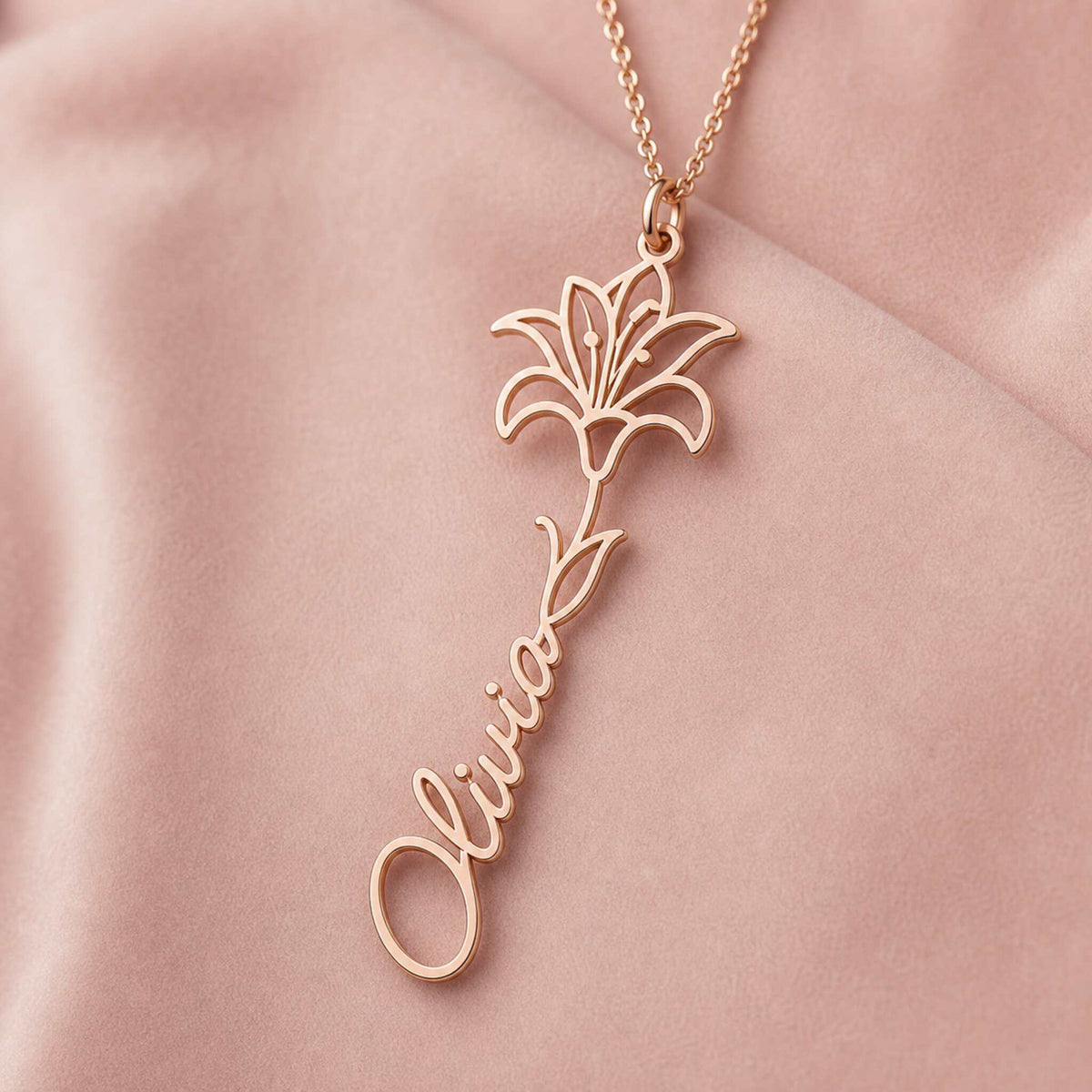 Birthflower Name Necklace