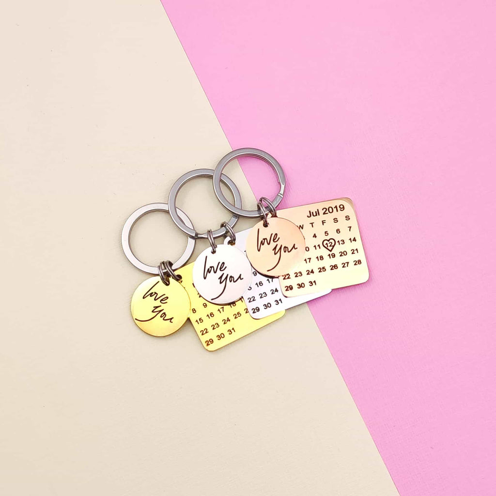 Personalised Engraved Calendar Keychain