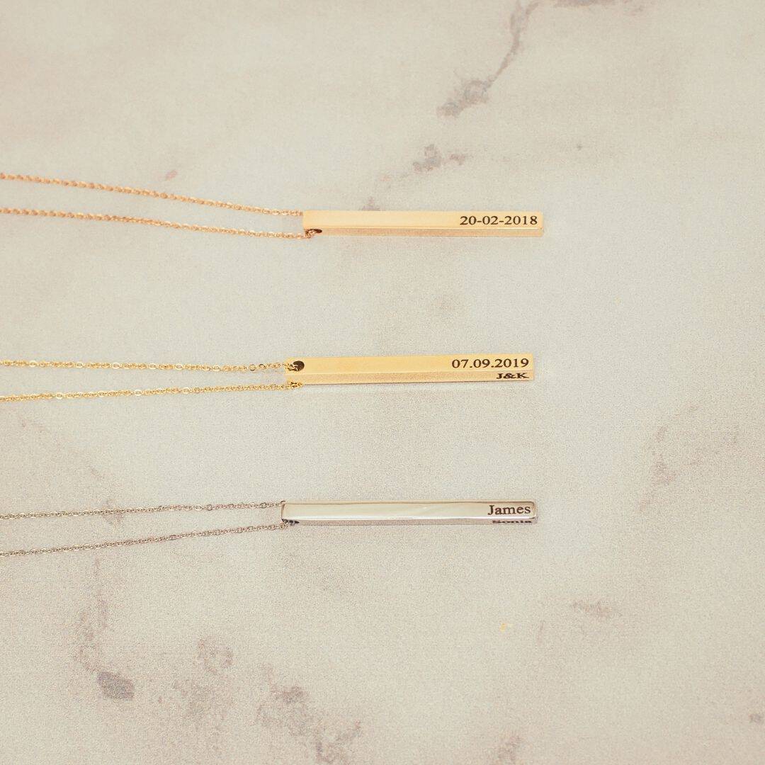 Personalised Engraved Bar Necklace