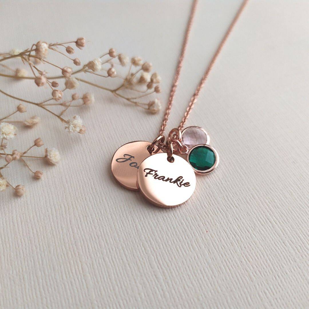 Family Names & Birthstones Necklace