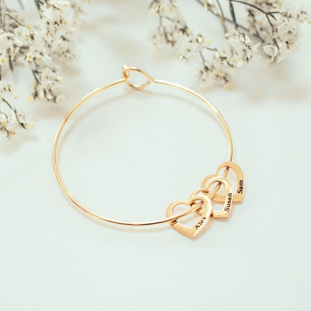 Personalised Heart Charms Bracelet