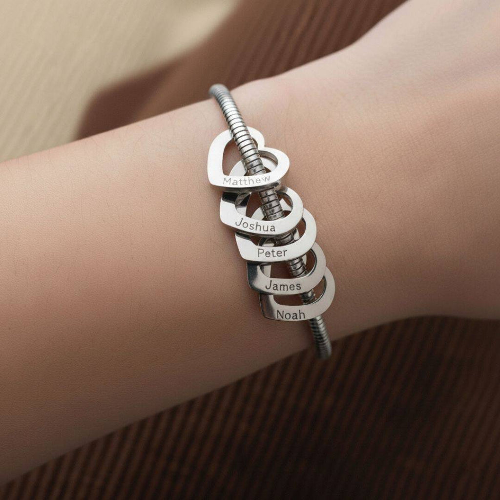 Heart Charm Family Bracelet