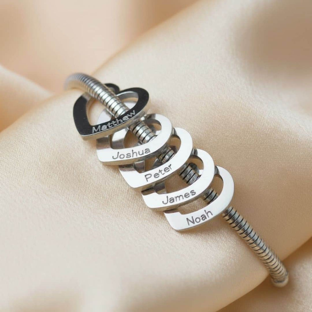 Heart Charm Family Bracelet
