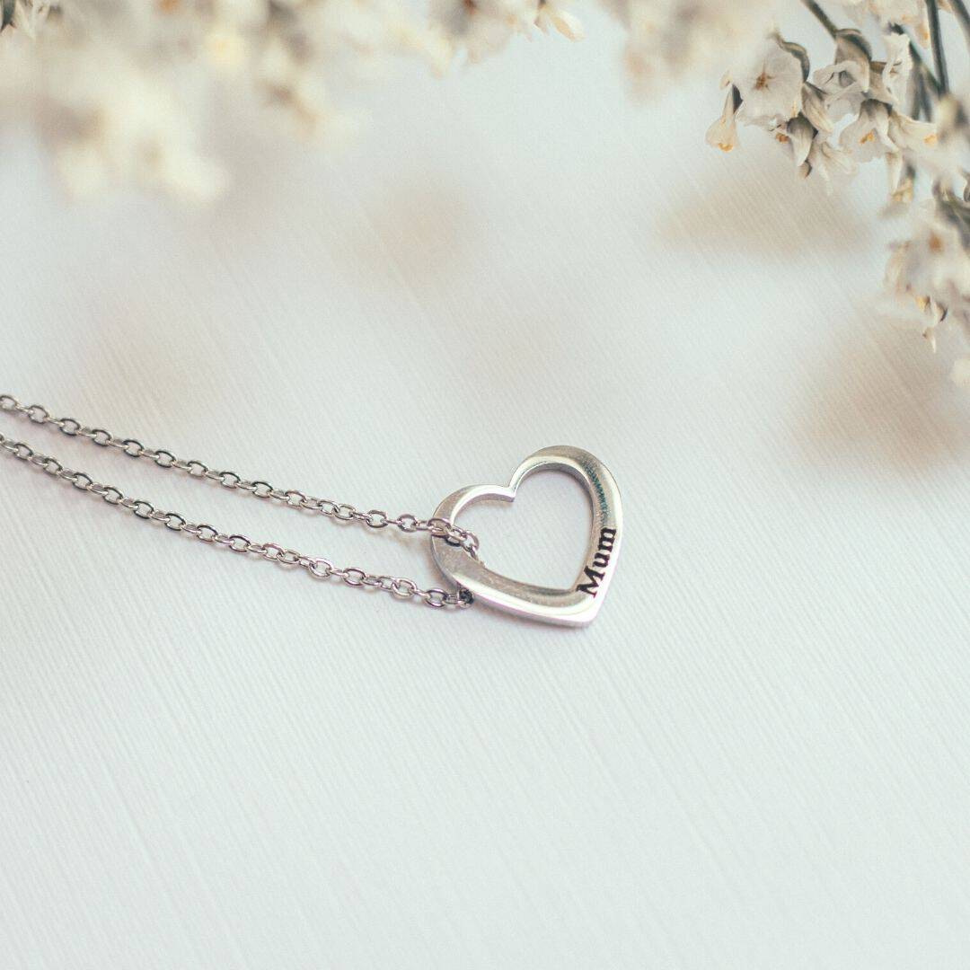 Heart Charm Name Necklace