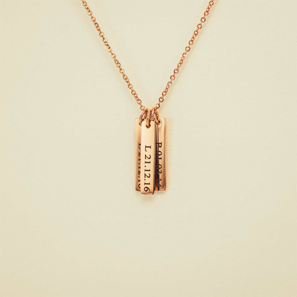 Initial Date Bar Necklace