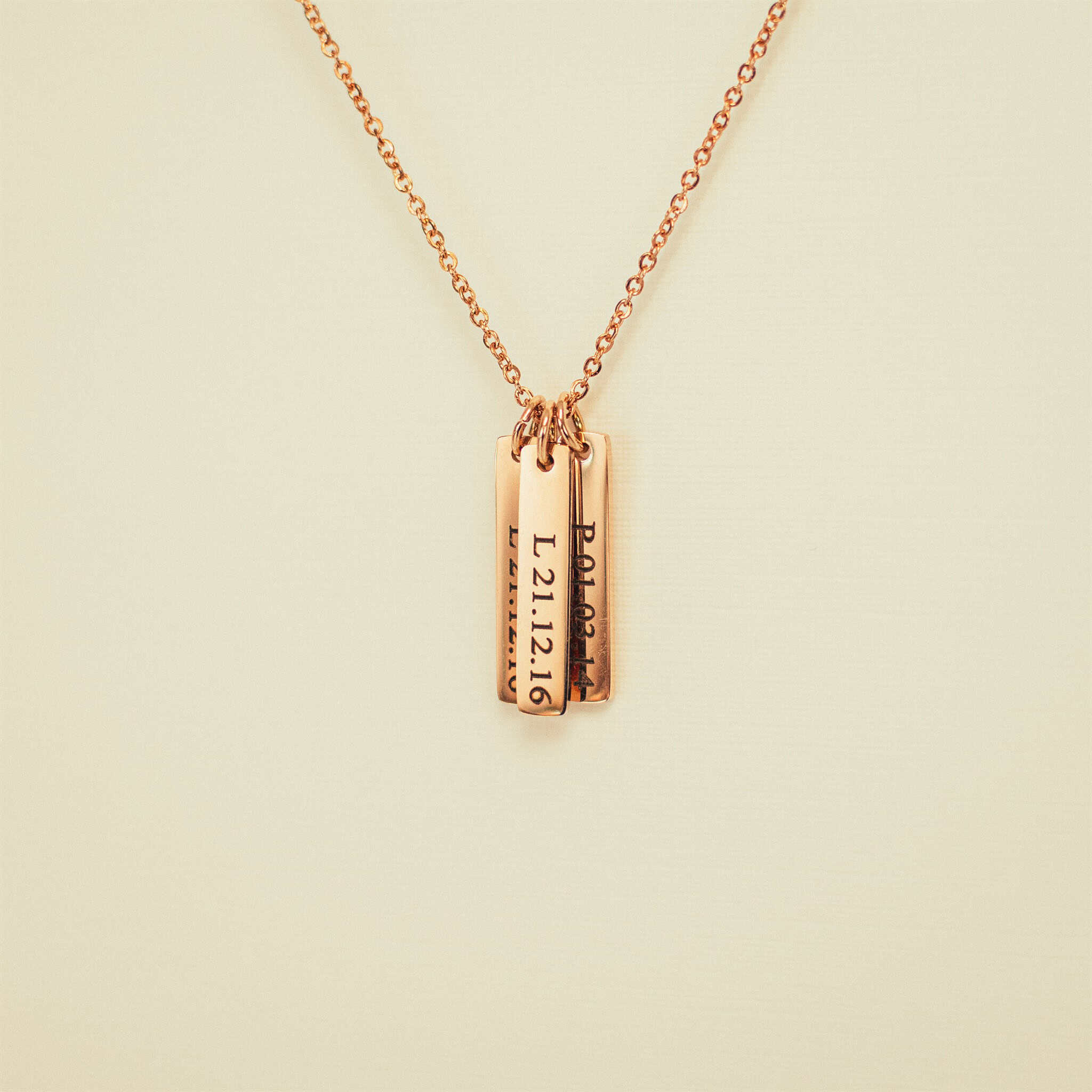 Initial Date Bar Necklace