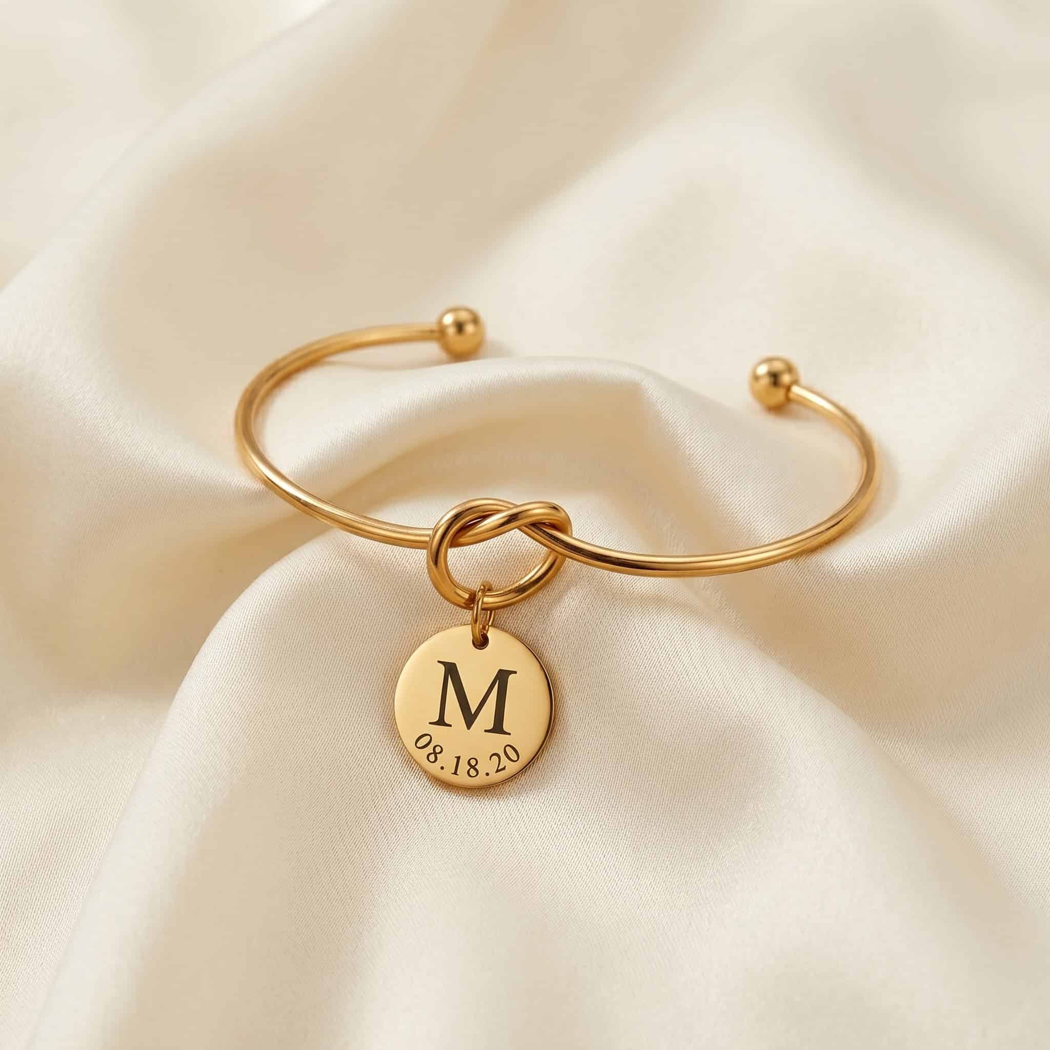 Initial Date Disc Bangle