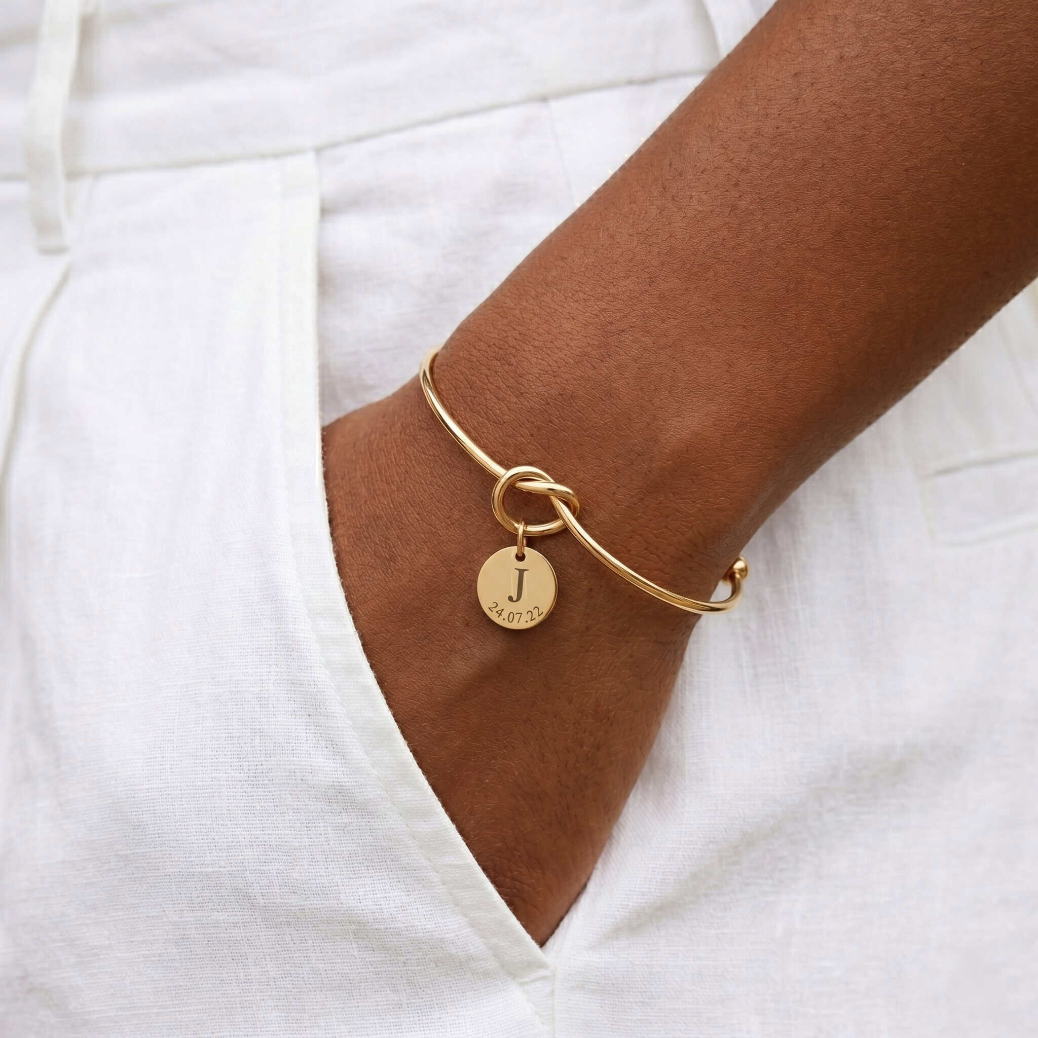 Initial Date Disc Bangle