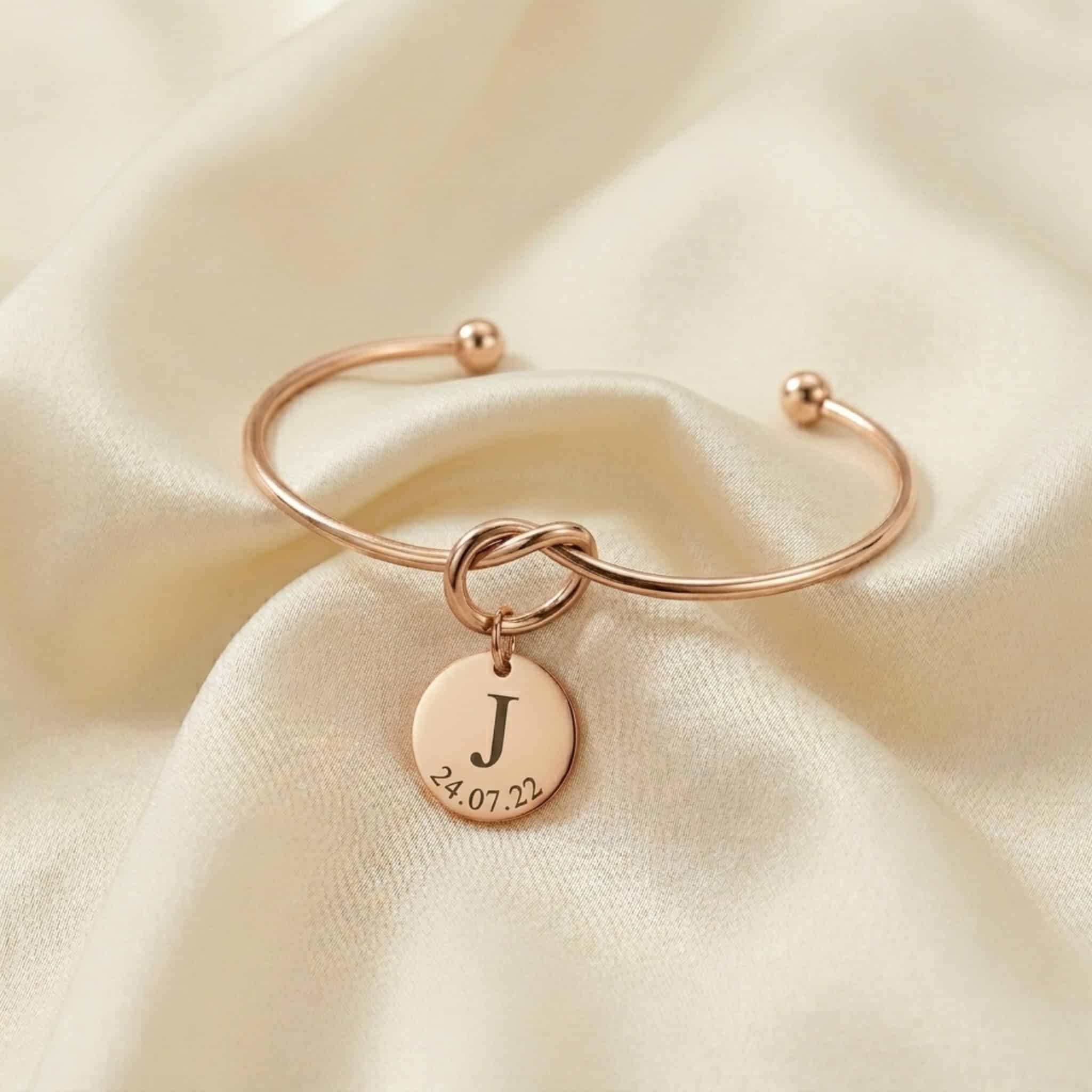 Initial Date Disc Bangle