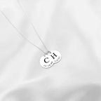Initial Date Disc Necklace - 925 Sterling Silver