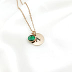 Personalised Initial Birthstone Necklace