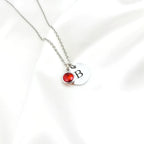 Personalised Initial Birthstone Necklace