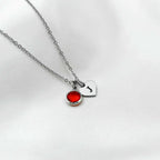 Mini Initial & Birthstone Heart Necklace