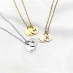 Date Disc & Mini Initial Disc Necklace