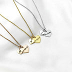 Mini Initial & Date Heart Necklace