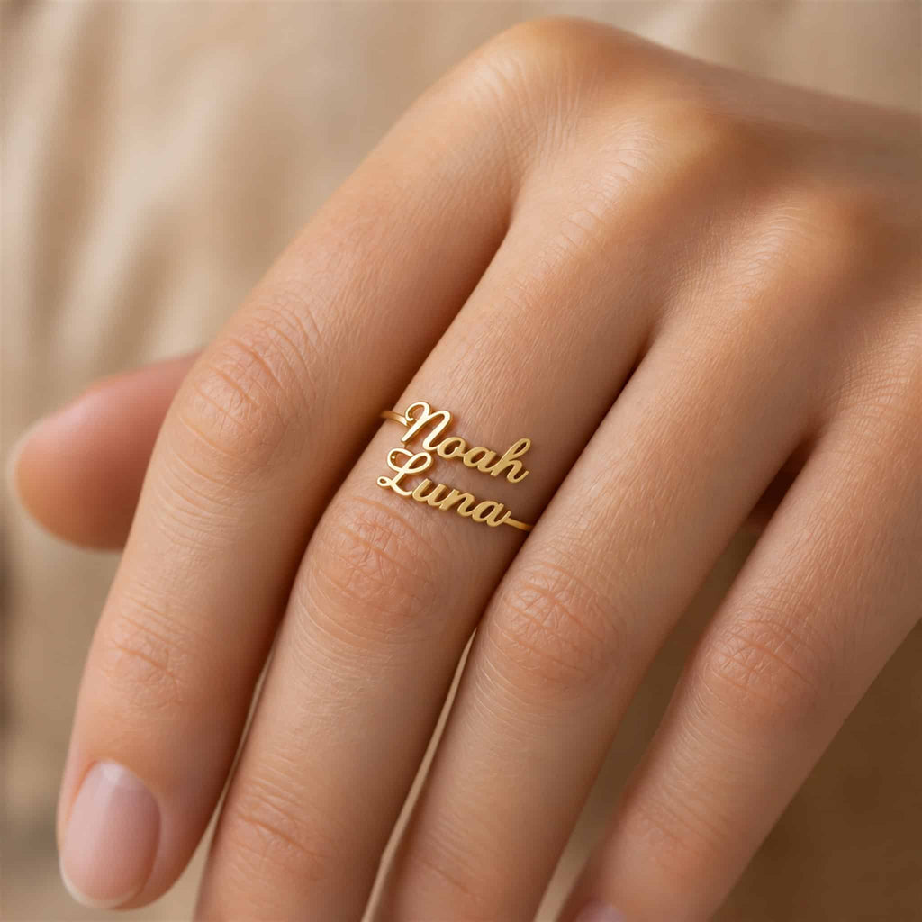 Personalised Double Name Ring