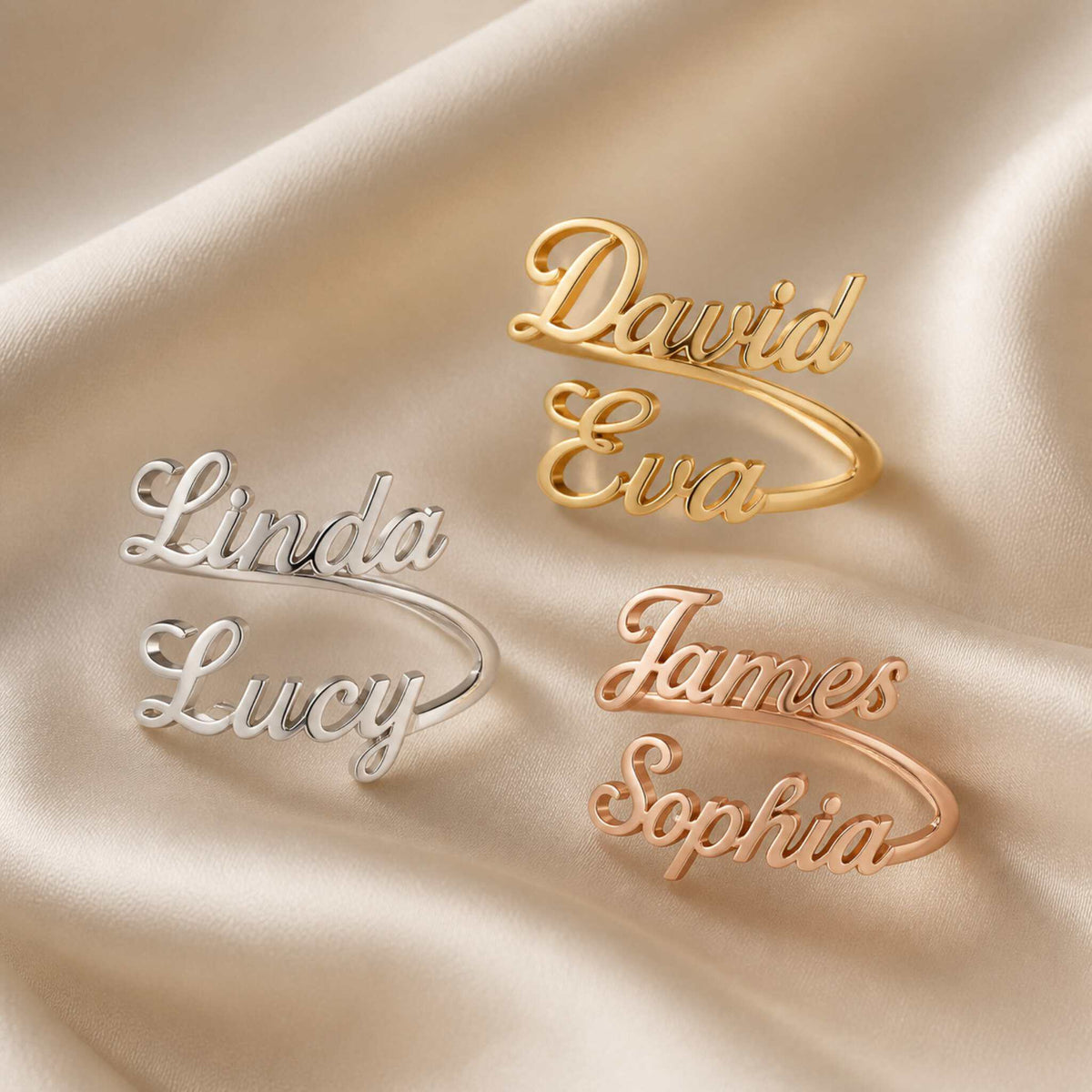 Personalised Double Name Ring