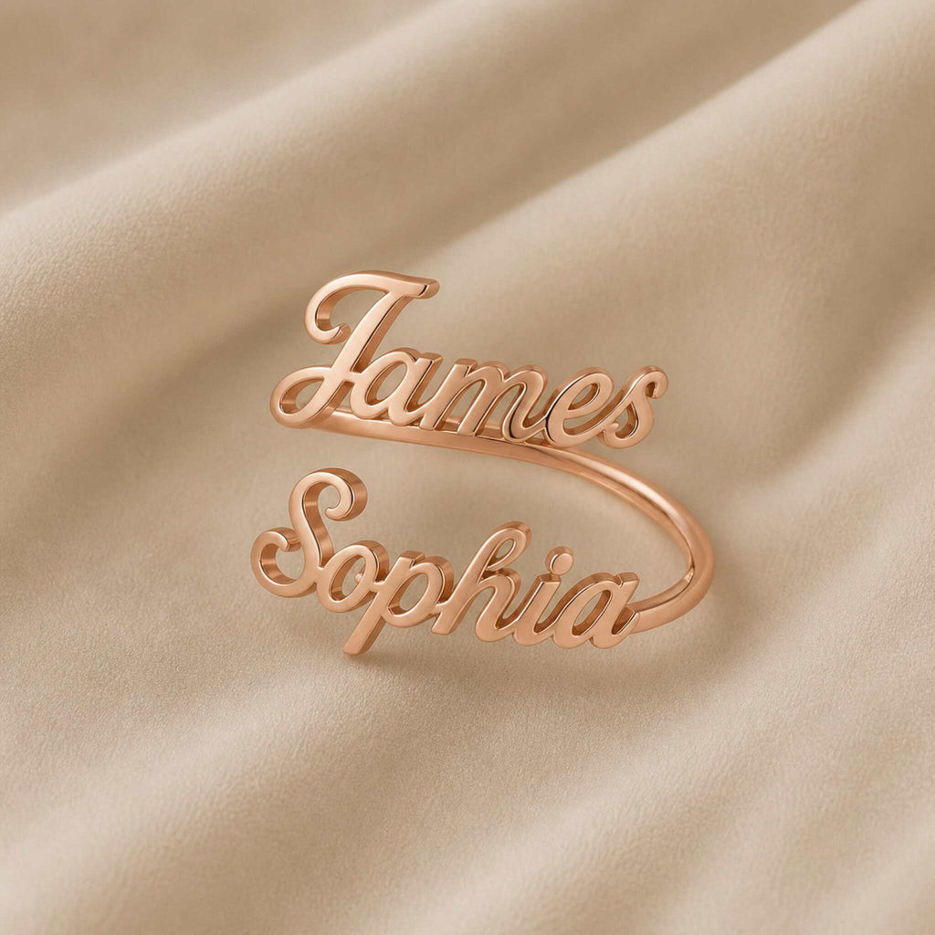 Personalised Double Name Ring