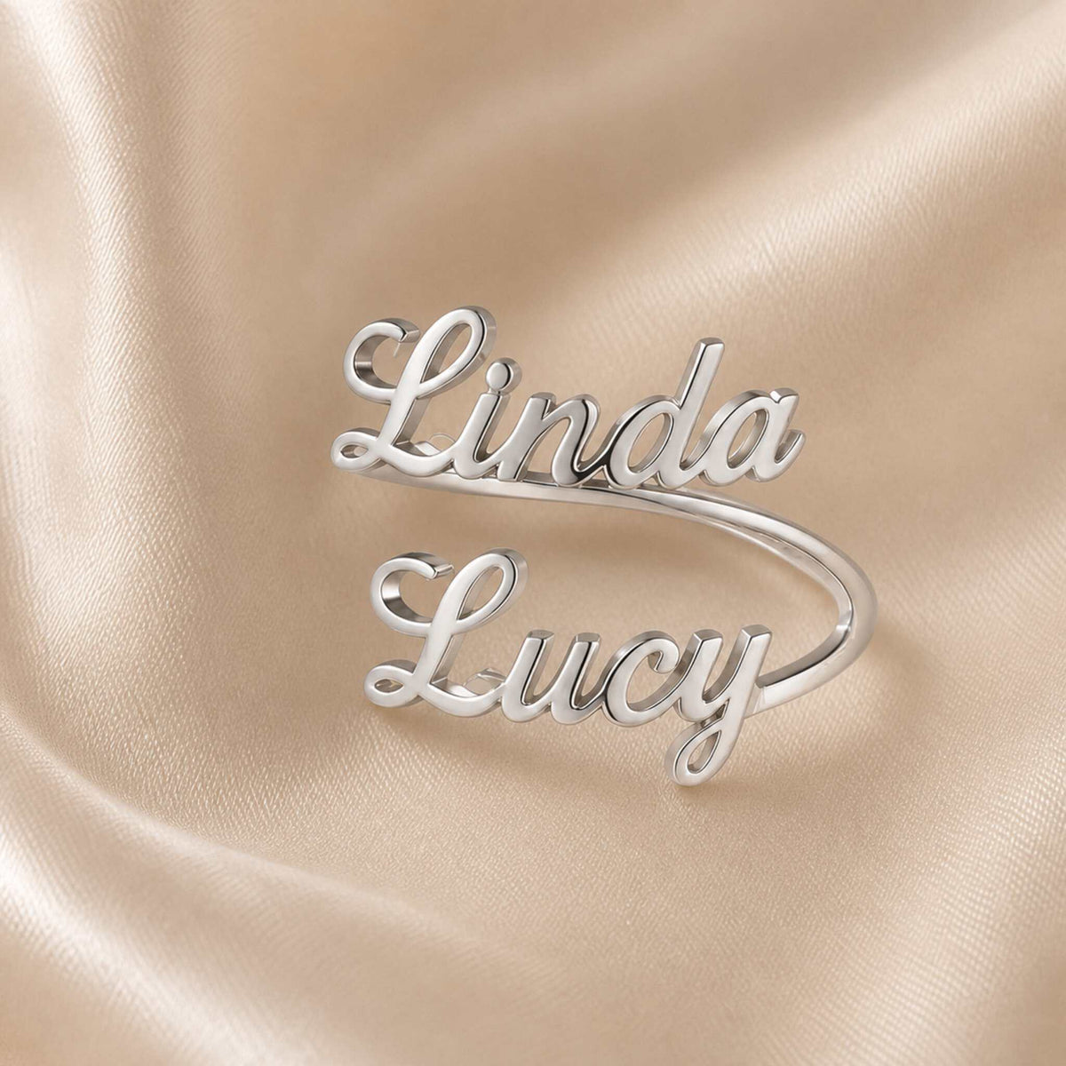 Personalised Double Name Ring
