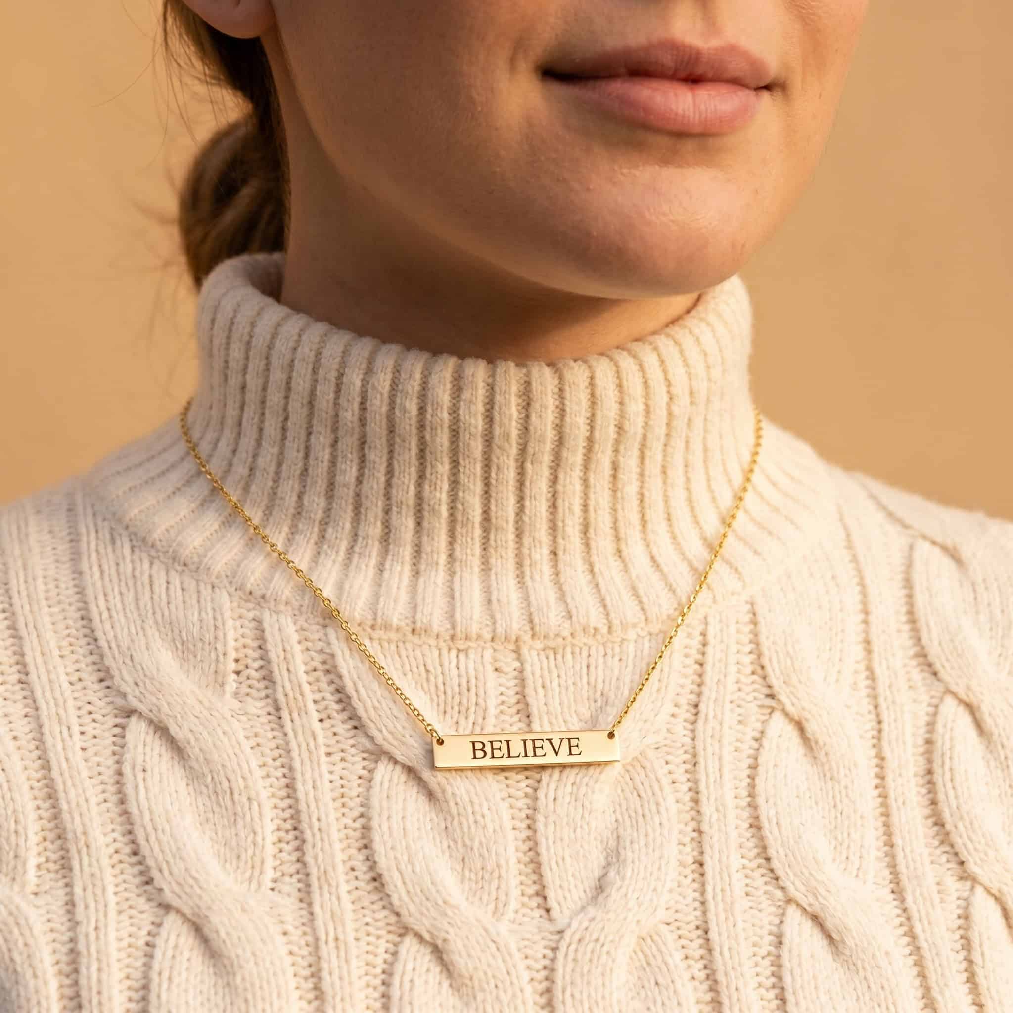 Personalised Name Bar Necklace