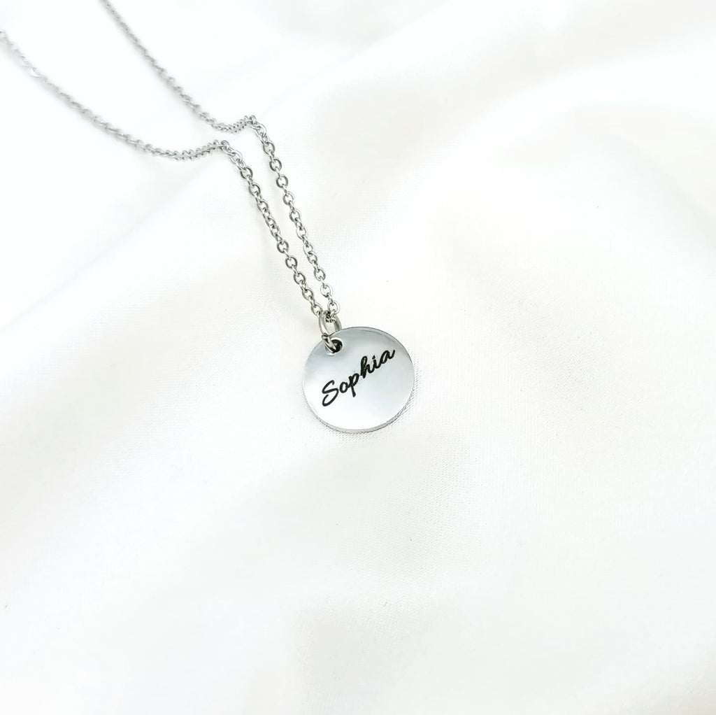 Script Name Disc Necklace