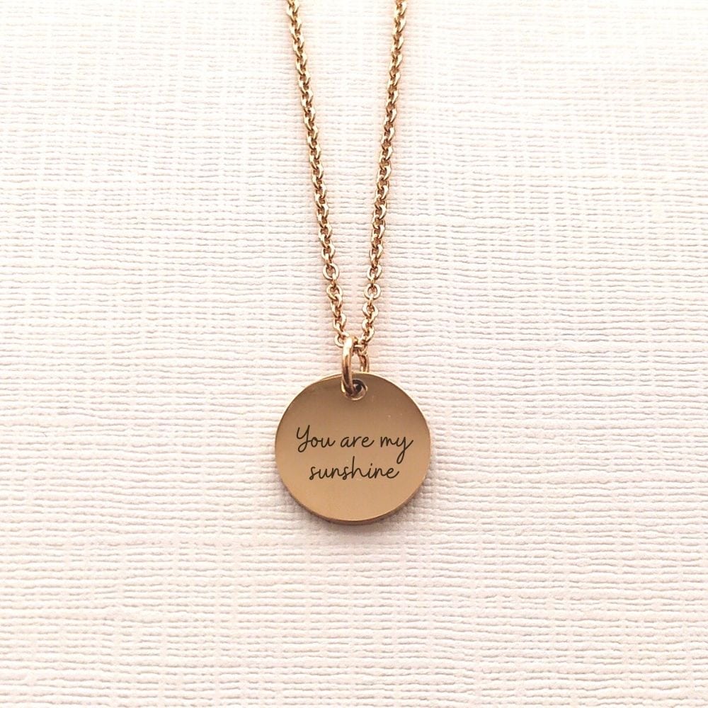 Hidden Message Sunflower Necklace - You Are My Sunshine