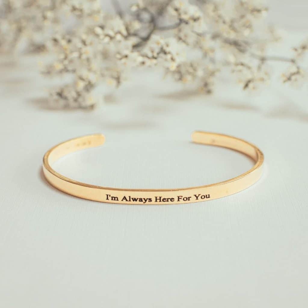 Personalised Quote Bangle Charm Bear