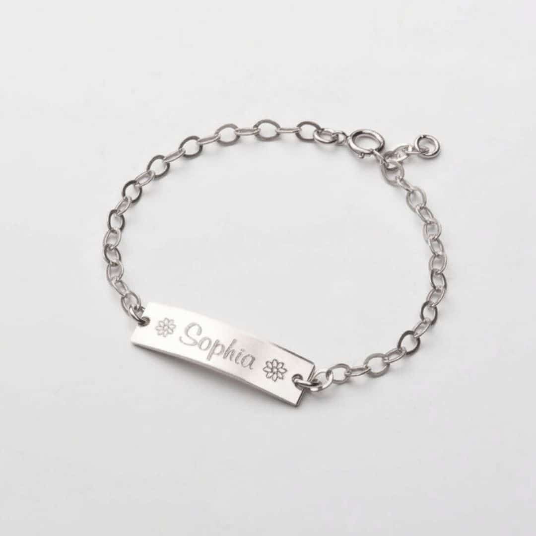personalised silver baby bracelet