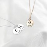 Initial Date Disc Necklace - 925 Sterling Silver
