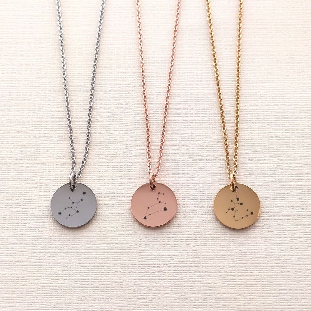 Zodiac Disc Necklace - Charm Bear