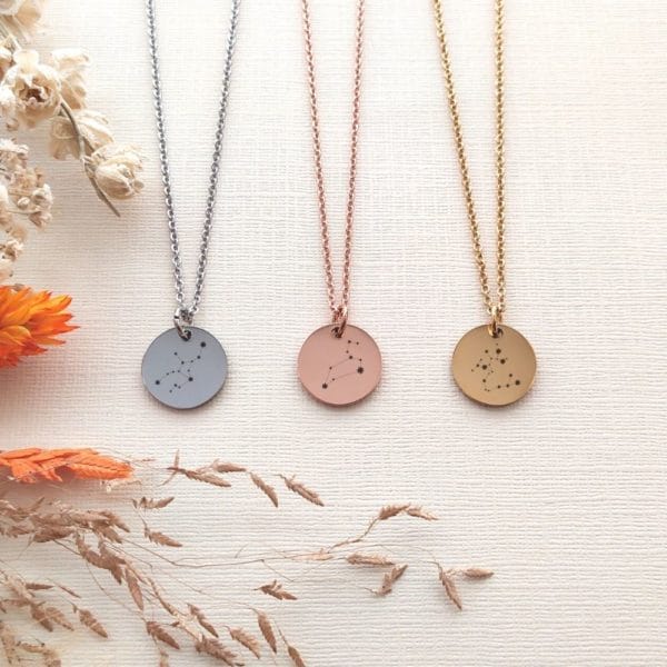 Zodiac Disc Necklace - Charm Bear