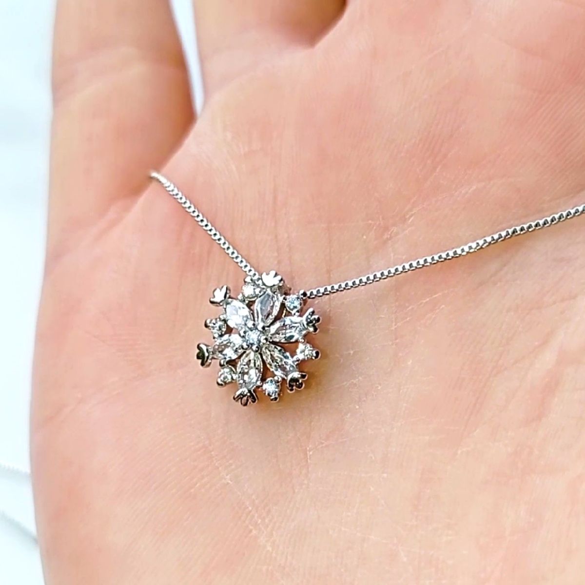 Sterling Silver Snowflake Pendant Necklace | eBay