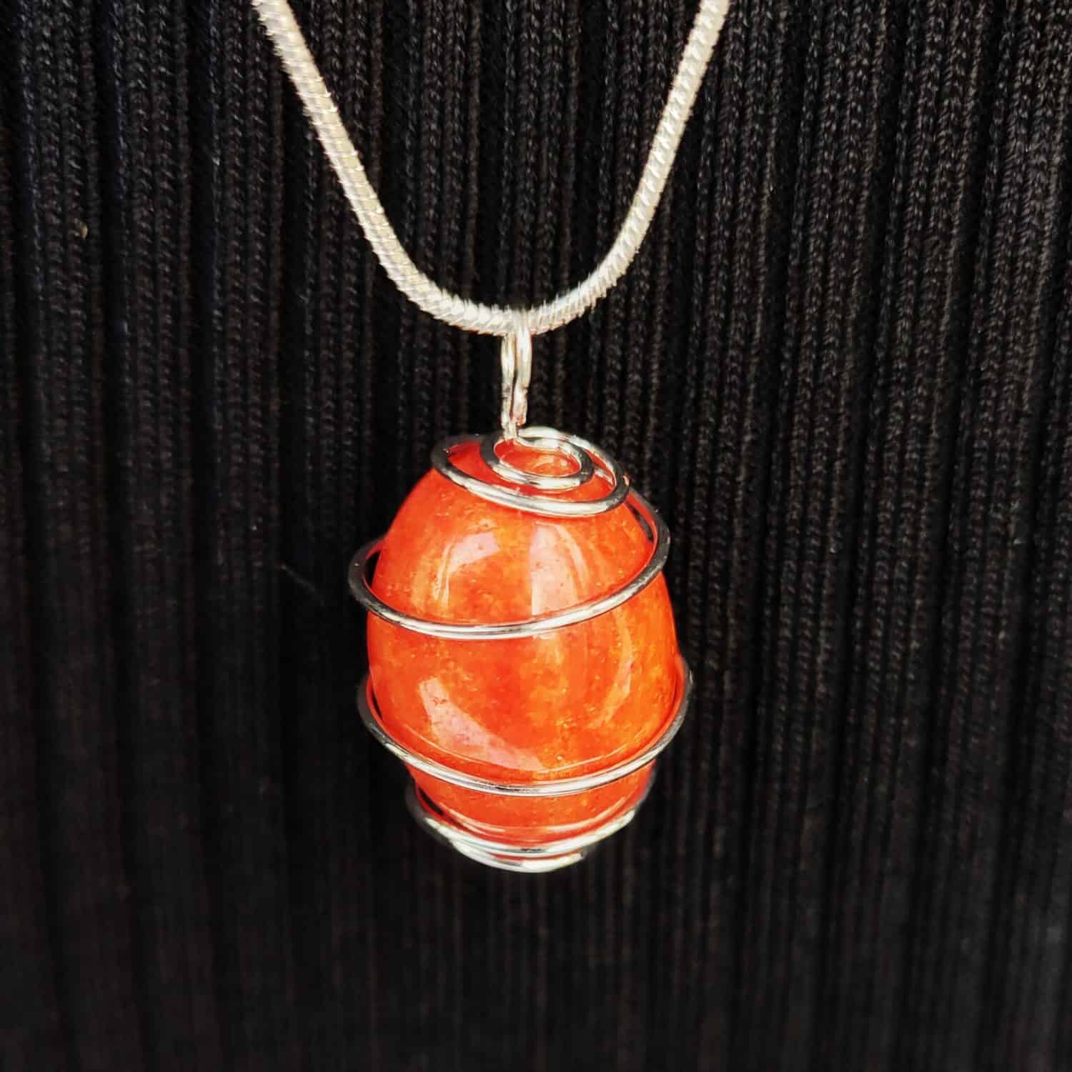 Carnelian Necklace Charm Bear