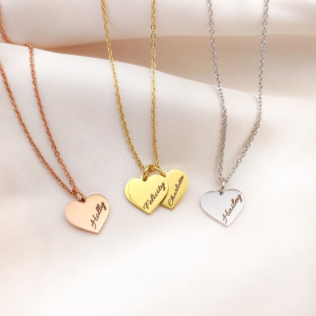 Name Heart Necklace - Charm Bear