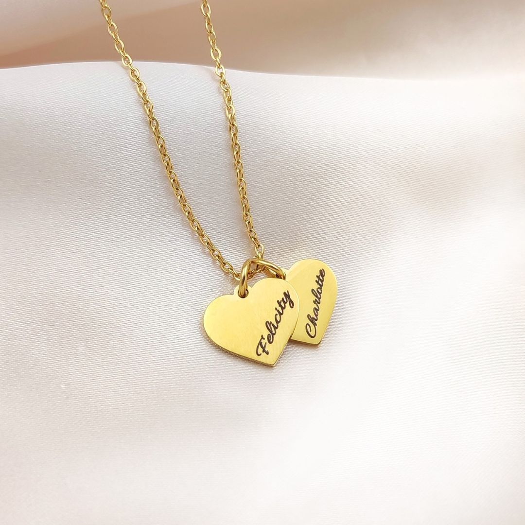 Name Heart Necklace - Charm Bear