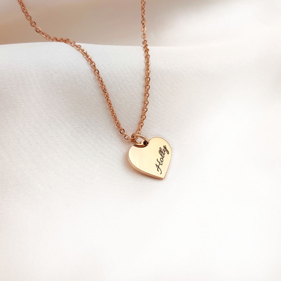 Name Heart Necklace - Charm Bear